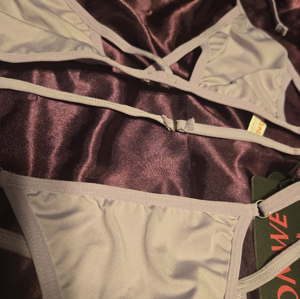 Lavender Strappy Triangle Top and Bottom Set